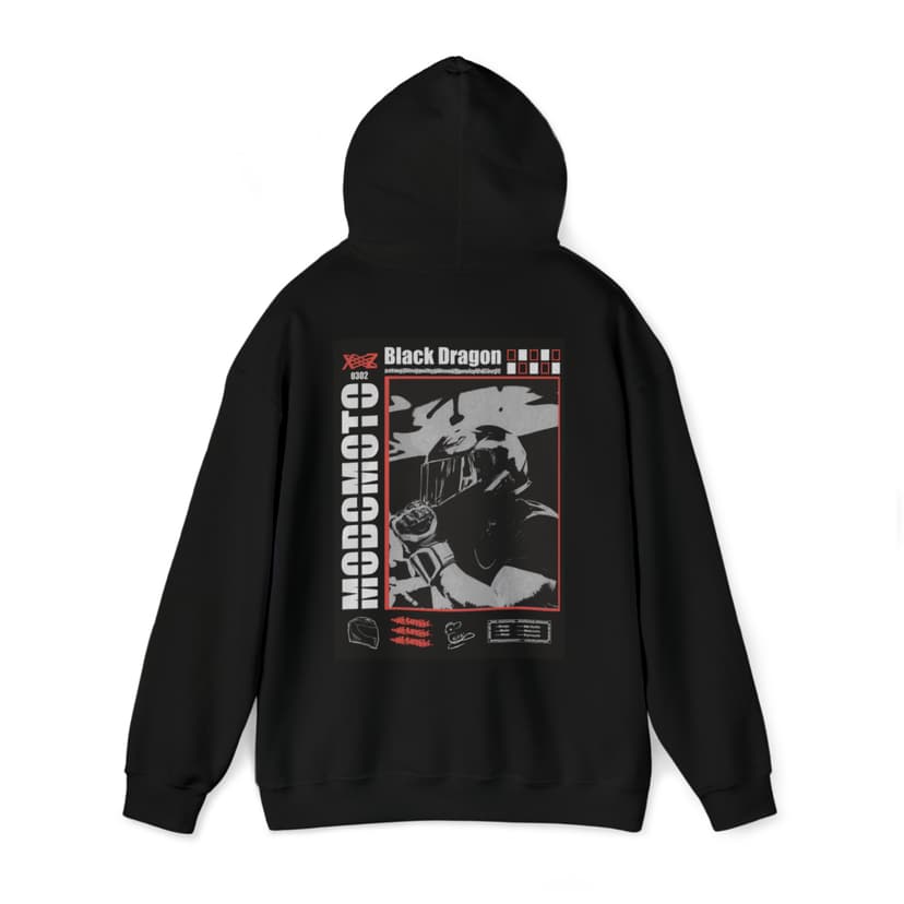 MOD BLACK DRAGON HOODIE [RED]